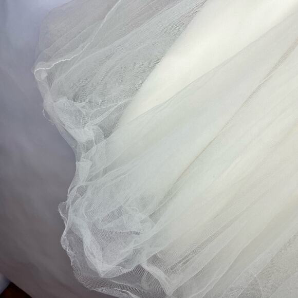 Windsor Cream Lace Tulle Dress, Sleeveless Fit & Flare Formal Party L - Picture 7 of 11